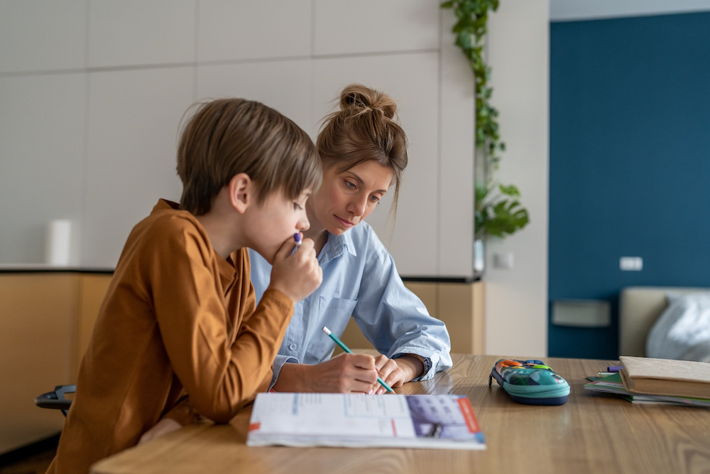 Autism Tutor and student working together